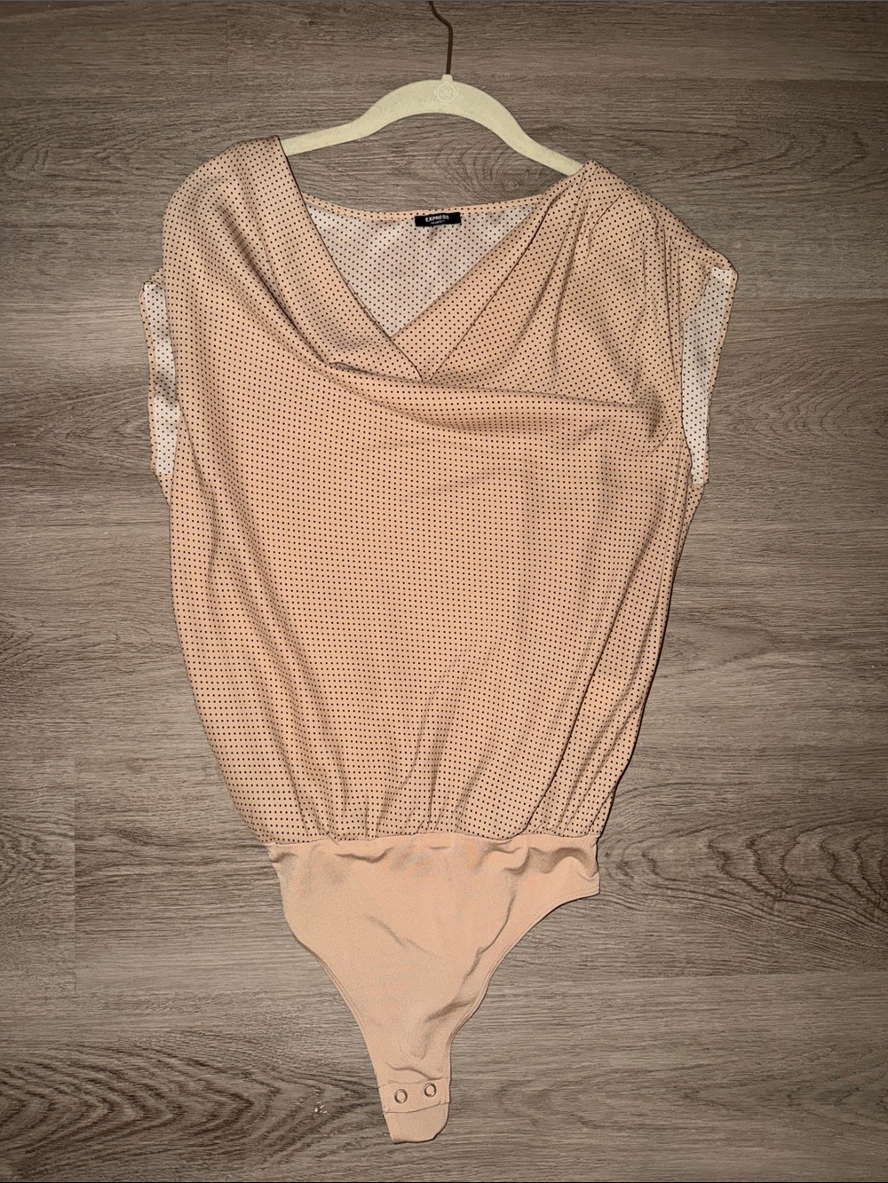 Express Blush Pink Draped Cap-Sleeve Bodysuit